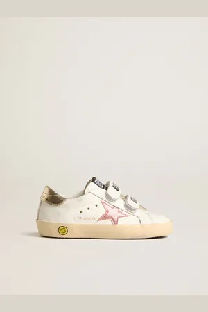 Golden Goose Old School Young In Pelle Con Stella In Pelle Laminata Color Pesca