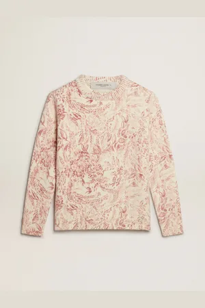 Golden Goose Maglione Girocollo Da Donna In Lana Con Motivo Toile De Jouy All Over