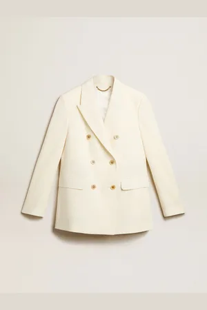Golden Goose Blazer Doppiopetto Da Donna Di Colore Bianco Vissuto