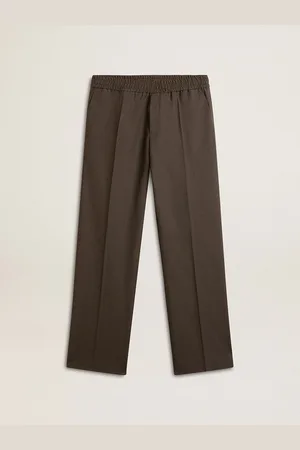 Golden Goose Pantalone Morbido Da Uomo In Lana Color Grigio Antracite