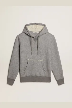 Golden Goose Felpa In Cotone Color Grigio Melange Con Cappuccio