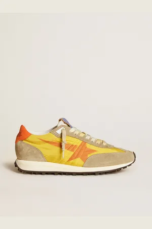 Golden Goose Marathon Donna Con Tomaia In Nylon Di Colore Giallo E Stella Arancione