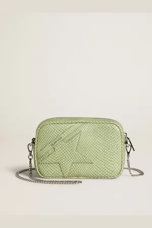 Golden Goose Mini Star Bag In Pelle Con Stampa Pitonata Color Verde Chiaro