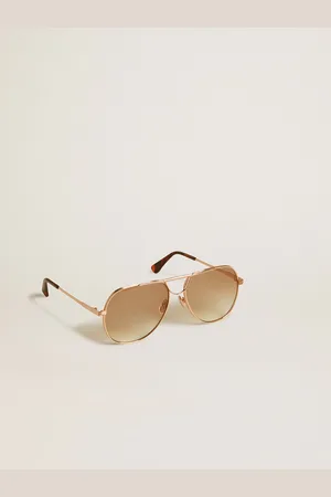 Golden Goose Occhiali Da Sole Modello Aviator Con Montatura Oro Rosa E Lenti Color Miele