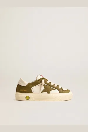 Golden Goose May Young In Pelle Bianca E Verde Militare