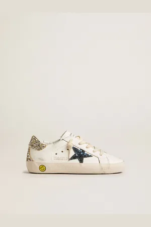 Golden Goose Super-star Young In Pelle Con Stella E Talloncino Glitter