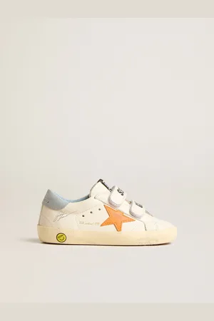 Golden Goose Old School Young In Pelle Con Stella Arancio E Talloncino Carta Da Zucchero