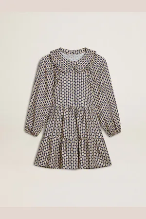 Golden Goose Vestito Da Bambina Con Stampa Geometrica E Colletto Rimovibile