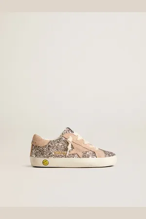 Golden Goose Super-star Junior In Glitter Con Stella E Talloncino In Suede