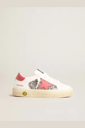 Golden Goose May Teen Con Stella In Pelle E Talloncino Rossi