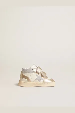 Golden Goose June Junior In Nappa E Inserti In Pelle Laminata Con Stella In Glitter