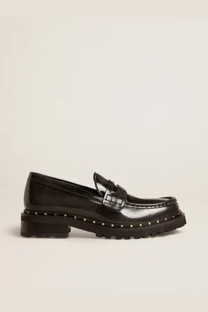 Golden Goose Mocassino Chunky Da Donna In Pelle Nera Con Borchie