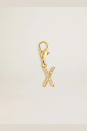 Golden Goose Charm In Ottone A Forma Di Lettera X Color Oro Con Cristalli