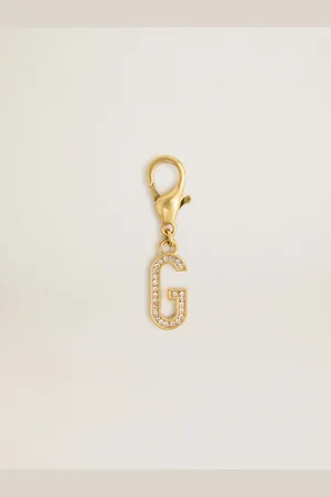 Golden Goose Charm In Ottone A Forma Di Lettera G Color Oro Con Cristalli
