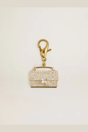 Golden Goose Charm In Ottone A Forma Di Borsetta Color Oro Con Cristalli