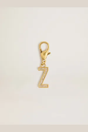 Golden Goose Charm In Ottone A Forma Di Lettera Z Color Oro Con Cristalli