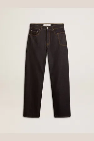 Golden Goose Jeans Dalla Gamba Ampia Blu Scuro Da Uomo One-wash Denim