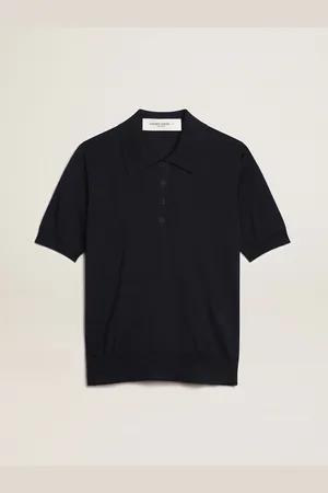 Golden Goose Polo Da Donna In Lana Merino Di Colore Blu Navy
