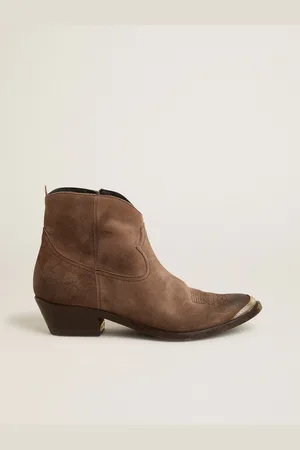 Golden Goose Stivaletti Young In Suede Di Colore Marrone Scuro