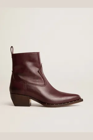 Golden Goose Stivali Debbie Bassi Da Donna In Pelle Bordeaux