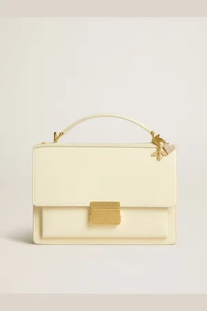 Golden Goose Venezia Bag In Pelle Palmellato Burro Personalizzata Con Doppio Charm