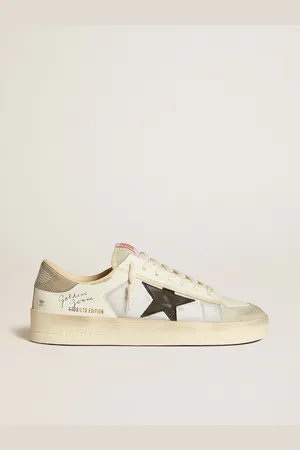Golden Goose Stardan Uomo In Pelle E Nylon Con Stella In Pelle Nera E Talloncino In Nabuk
