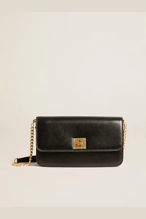 Golden Goose Gioia Bag In Pelle Palmellato Di Colore Nero E Dettagli Oro