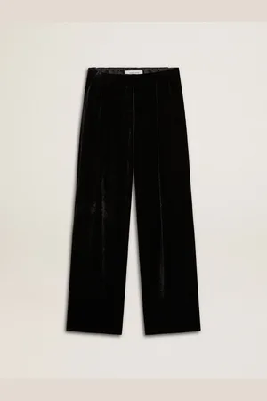Golden Goose Pantalone Effetto Velluto Di Colore Nero
