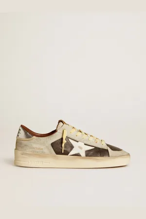 Golden Goose Stardan Uomo In Suede E Pelle Con Stella In Pelle E Talloncino Laminato