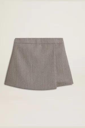 Golden Goose Mini Shorts Da Donna Di Colore Grigio In Lana Pied De Poule