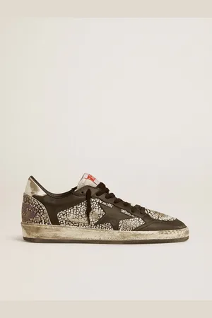 Golden Goose Ball Star Uomo In Pelle Con Stampa Elefante E Stella In Pelle Nera