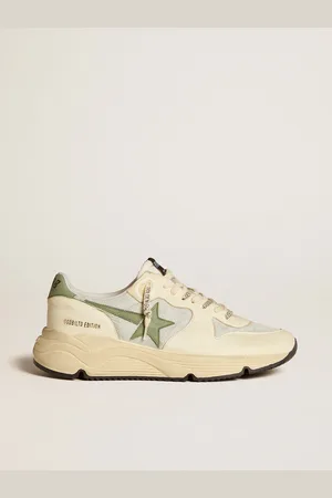 Golden Goose Running Sole Uomo Ltd In Nylon E Nappa Con Stella E Talloncino In Nabuk