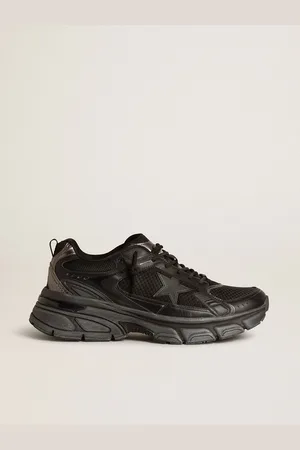 Golden Goose Lightstar Uomo In Tomaia In Pelle E Mesh Neri E Stella Nera