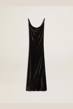 Golden Goose Slip Dress Da Donna Effetto Velluto Di Colore Nero