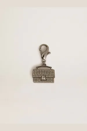 Golden Goose Charm In Ottone A Forma Di Borsetta Color Argento Con Cristalli