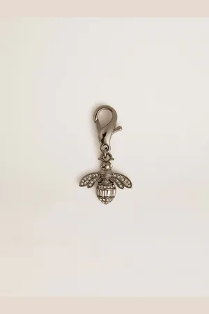 Golden Goose Charm In Ottone A Forma Di Ape Color Argento Con Cristalli
