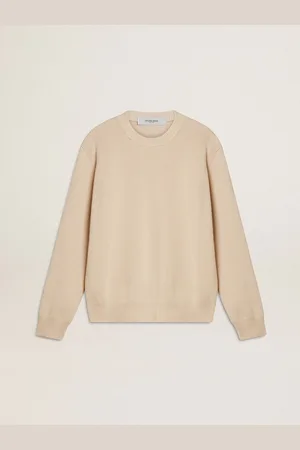 Golden Goose Maglione Da Donna Color Beige Con Scritta 