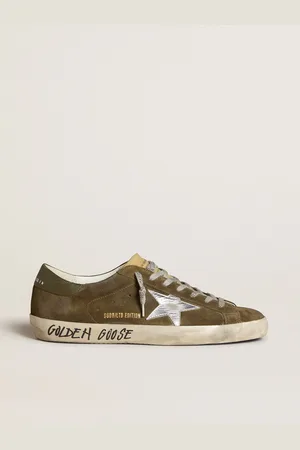 Golden Goose Super-star Uomo Ltd In Suede Con Stella In Pelle Laminata E Talloncino In Pelle