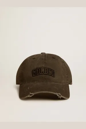Golden Goose Cappello Da Baseball Distressed Di Colore Grigio Con Ricamo