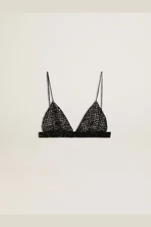 Golden Goose Top Da Donna Di Colore Nero In Crochet Con Cristalli