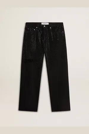 Golden Goose Jeans Da Uomo Di Colore Nero Dal Fit Morbido Con Cristalli All Over Effetto Degradé
