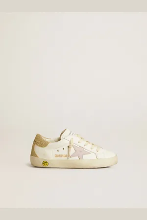 Golden Goose Super-star Young Con Stella In Pelle Lilla E Talloncino In Glitter