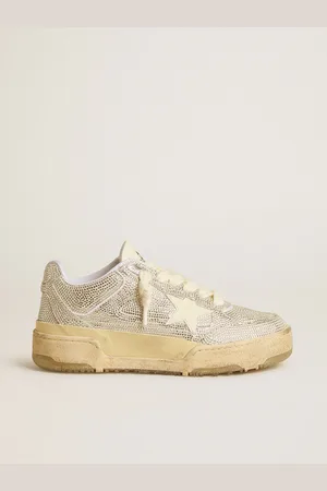 Golden Goose Forty2 Uomo In Pelle Bianca E Cristalli Swarovski Con Stella Bianca