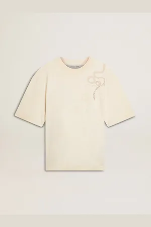 Golden Goose T-shirt Cny Color Bianco Vissuto Dal Fit Relaxed