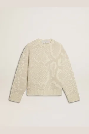 Golden Goose Maglione Cny Da Donna Di Colore Beige Con Disegni