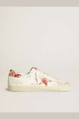Golden Goose Super-star Uomo Lab Bianca Con Stella E Talloncino Effetto Ruggine