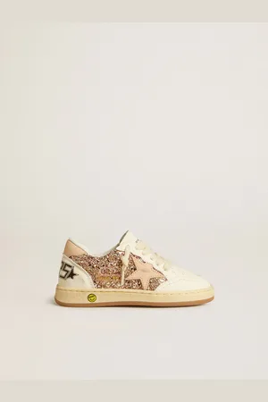 Golden Goose Ball Star Young In Glitter E Nappa Con Stella E Talloncino In Pelle