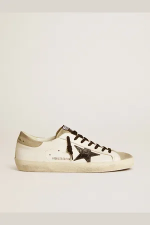 Golden Goose Super-star Uomo Ltd Con Stella In Pelle Coccodrillo Nera E Inserti In Suede