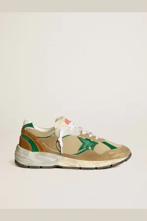 Golden Goose Dad-star Uomo Lab In Nylon Con Stella In Pelle Verde E Inserti In Suede