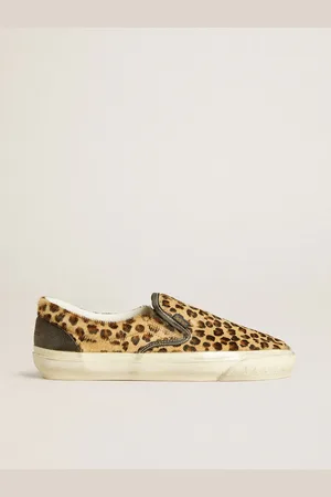 Golden Goose Vce Penstar Uomo In Cavallino Leopardato Con Talloncino In Pelle Nera